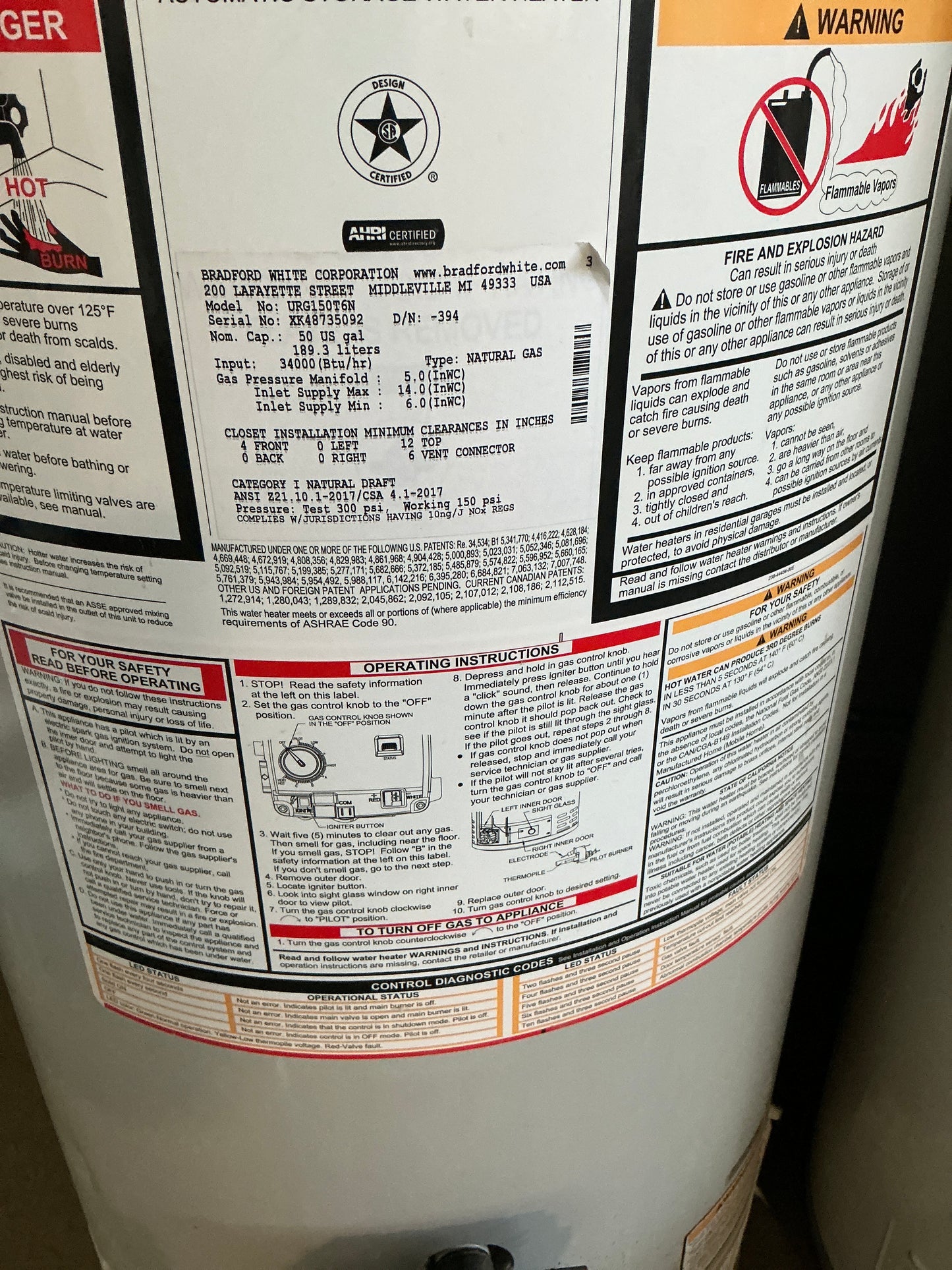 Appliance,Water Heater, Bradford Eco-Defender, TRP