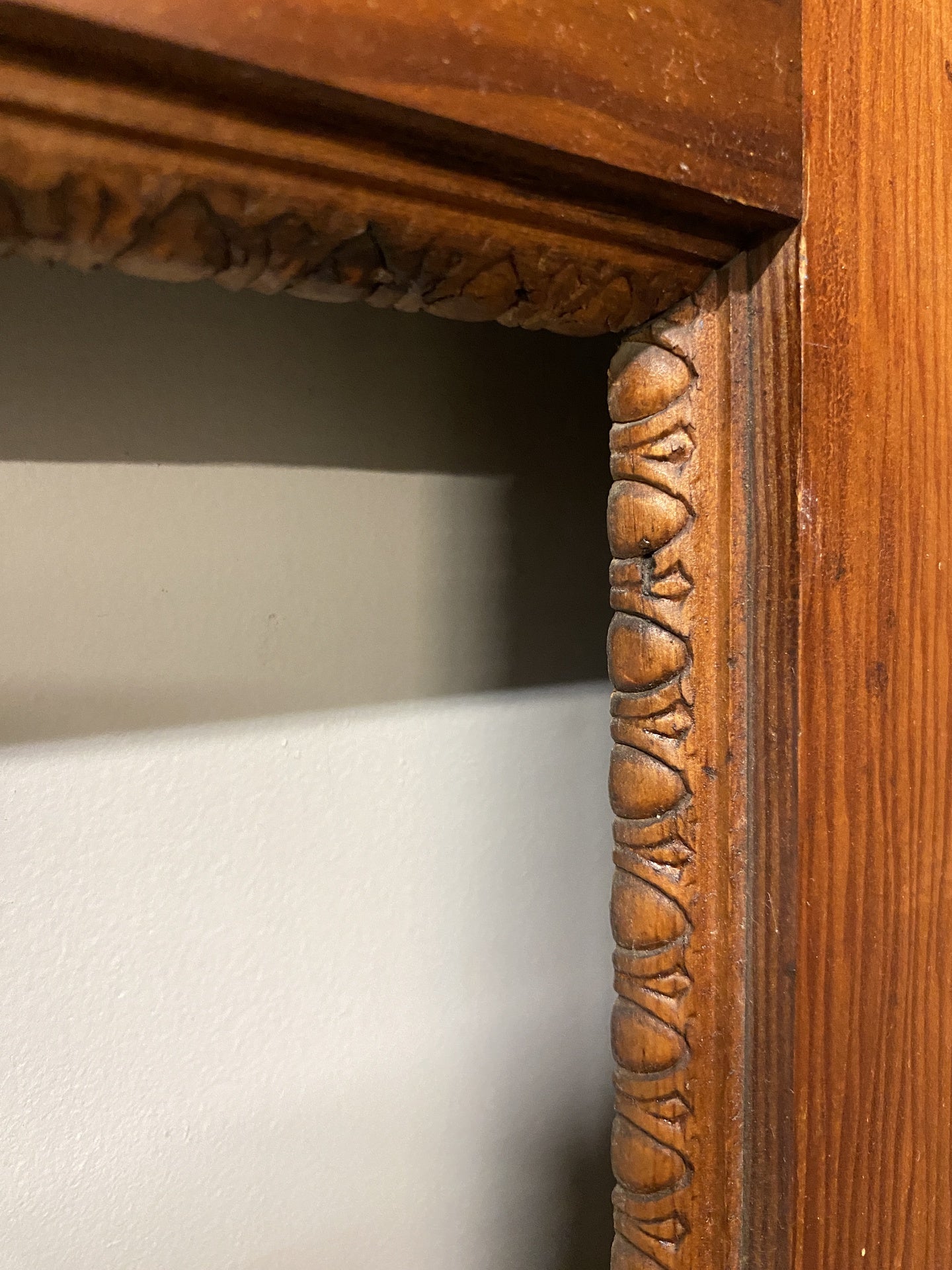 Floral Carving Wooden Fireplace Mantle BQ1