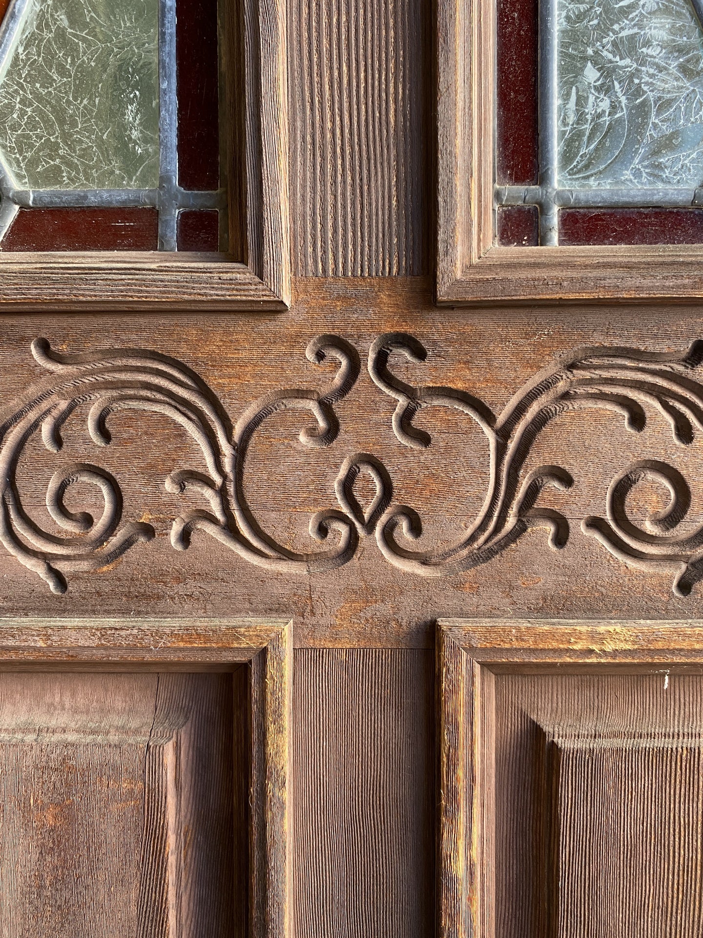 Stained Glass Wooden Door TRP