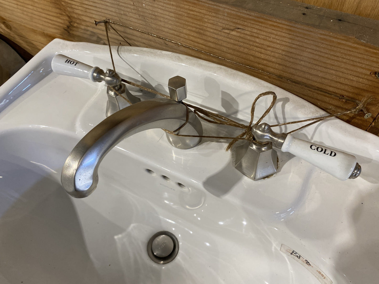 White Kohler Pedestal Sink BJ8