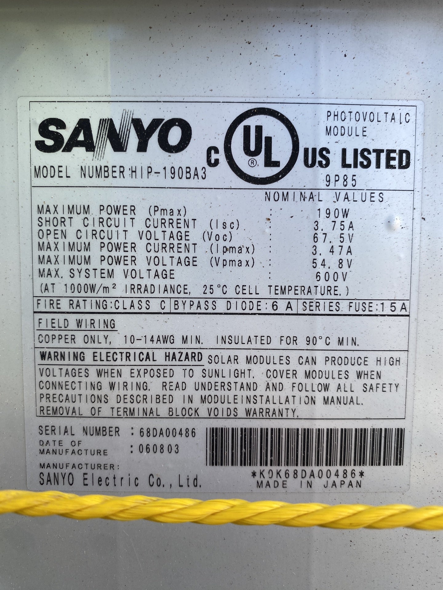Sanyo Solar Panels TRP