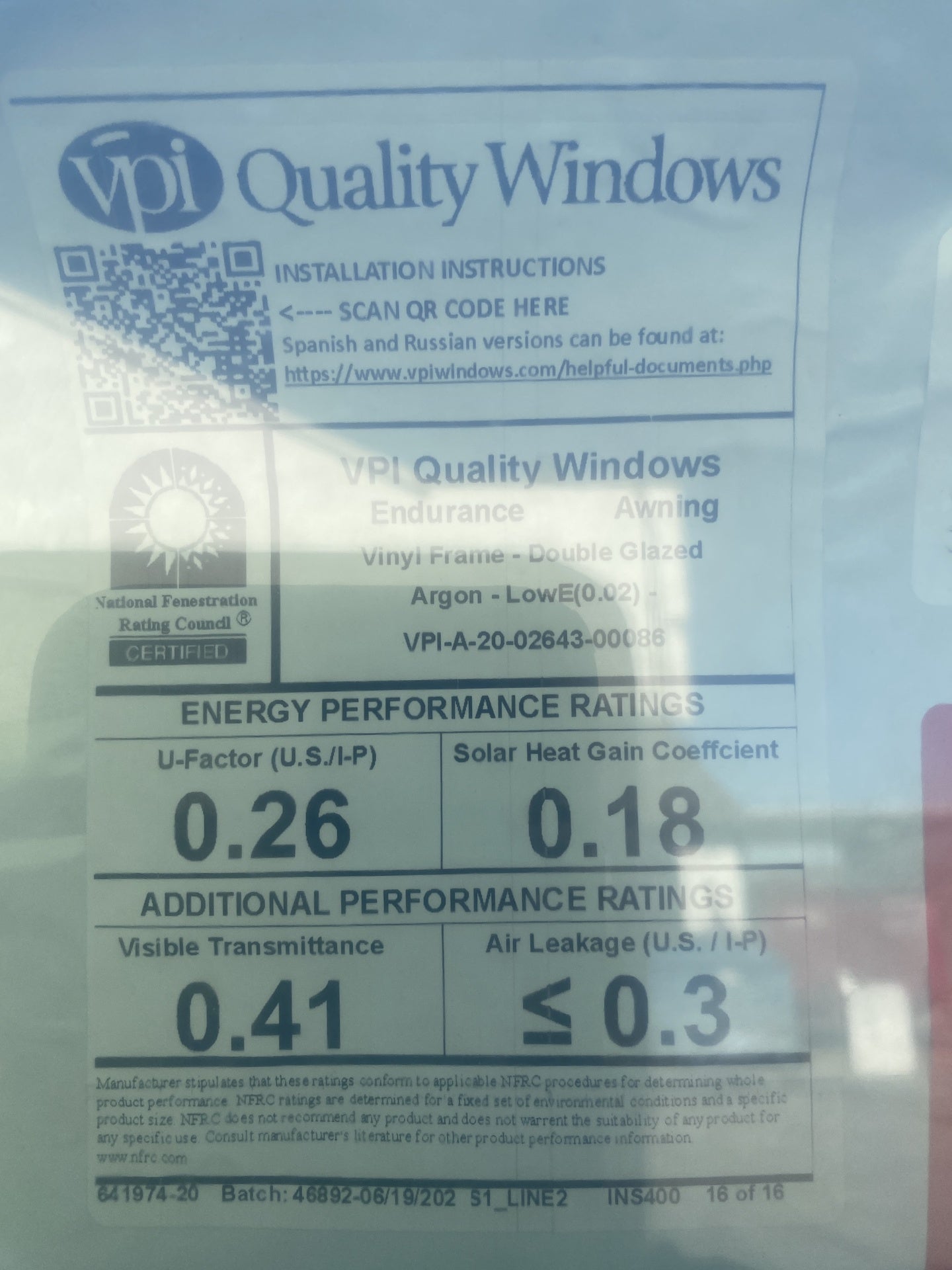 VPI Quality Windows New TRP