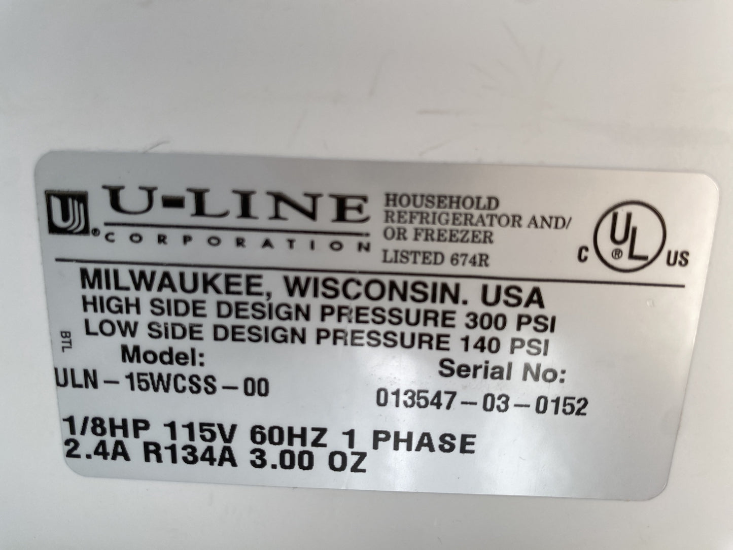 Uline Mini Wine Refrigerator TRP