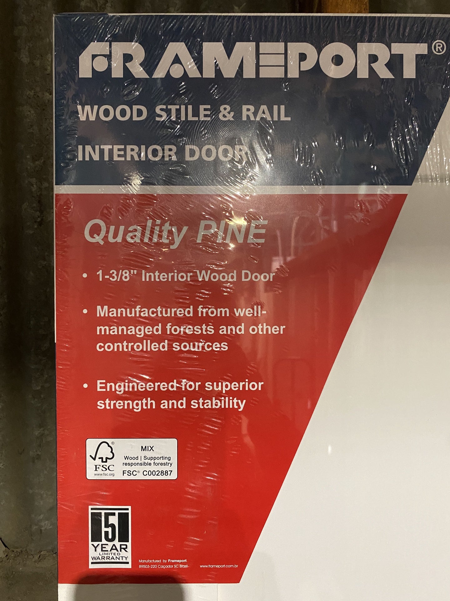Frameport Slab Pine Door 24in LOW