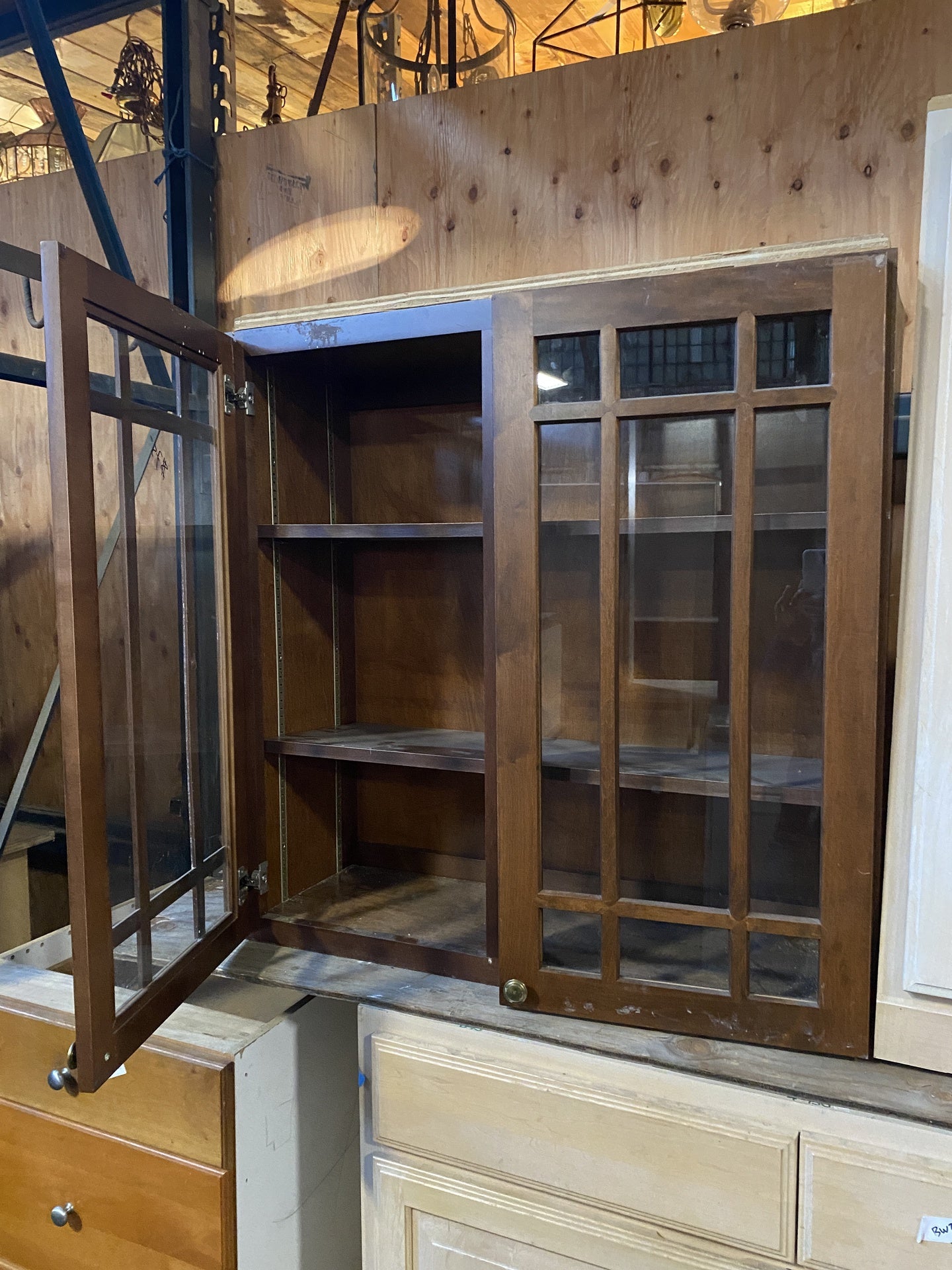 Brown Glass Door Cabinet TRP