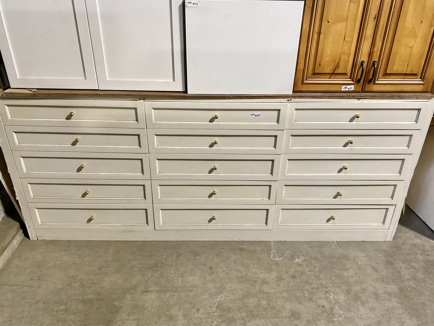 Cream 15 Drawer Wooden Dresser BU8
