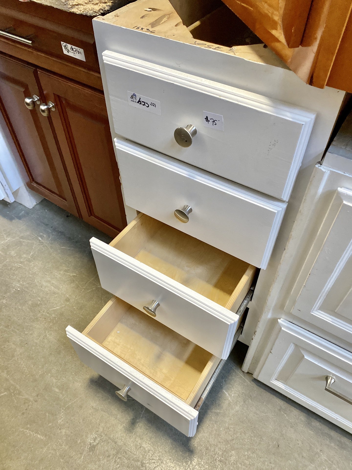 White Bottom Cabinet 4 Drawer CC4