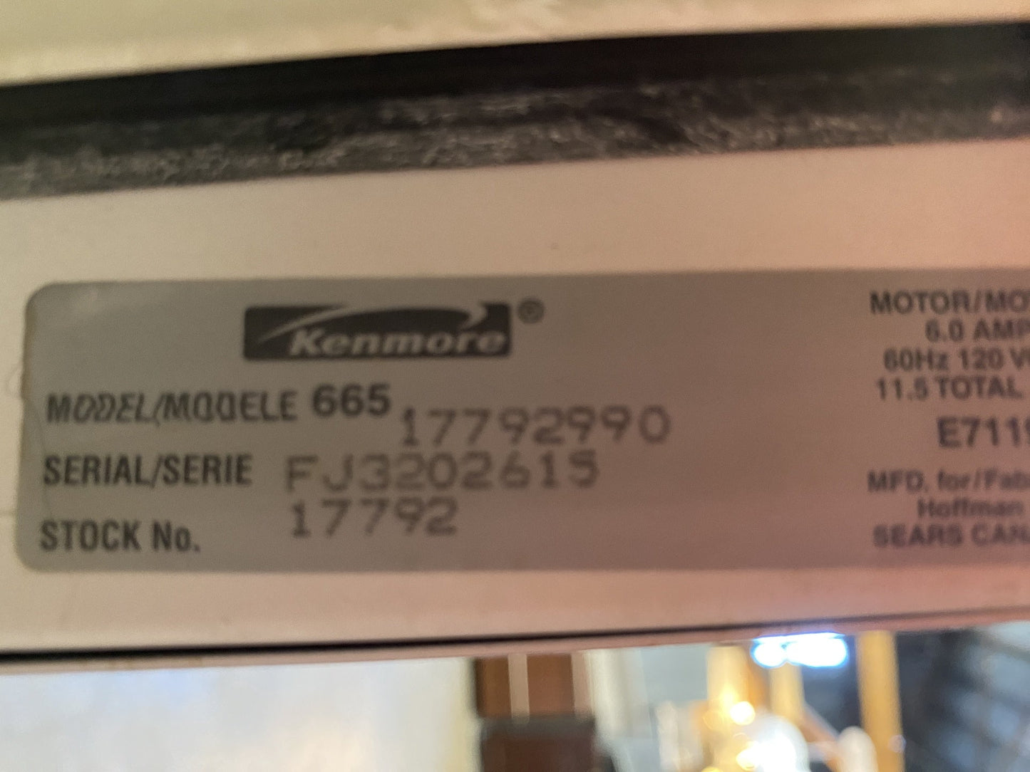White Kenmore Dishwasher CG4
