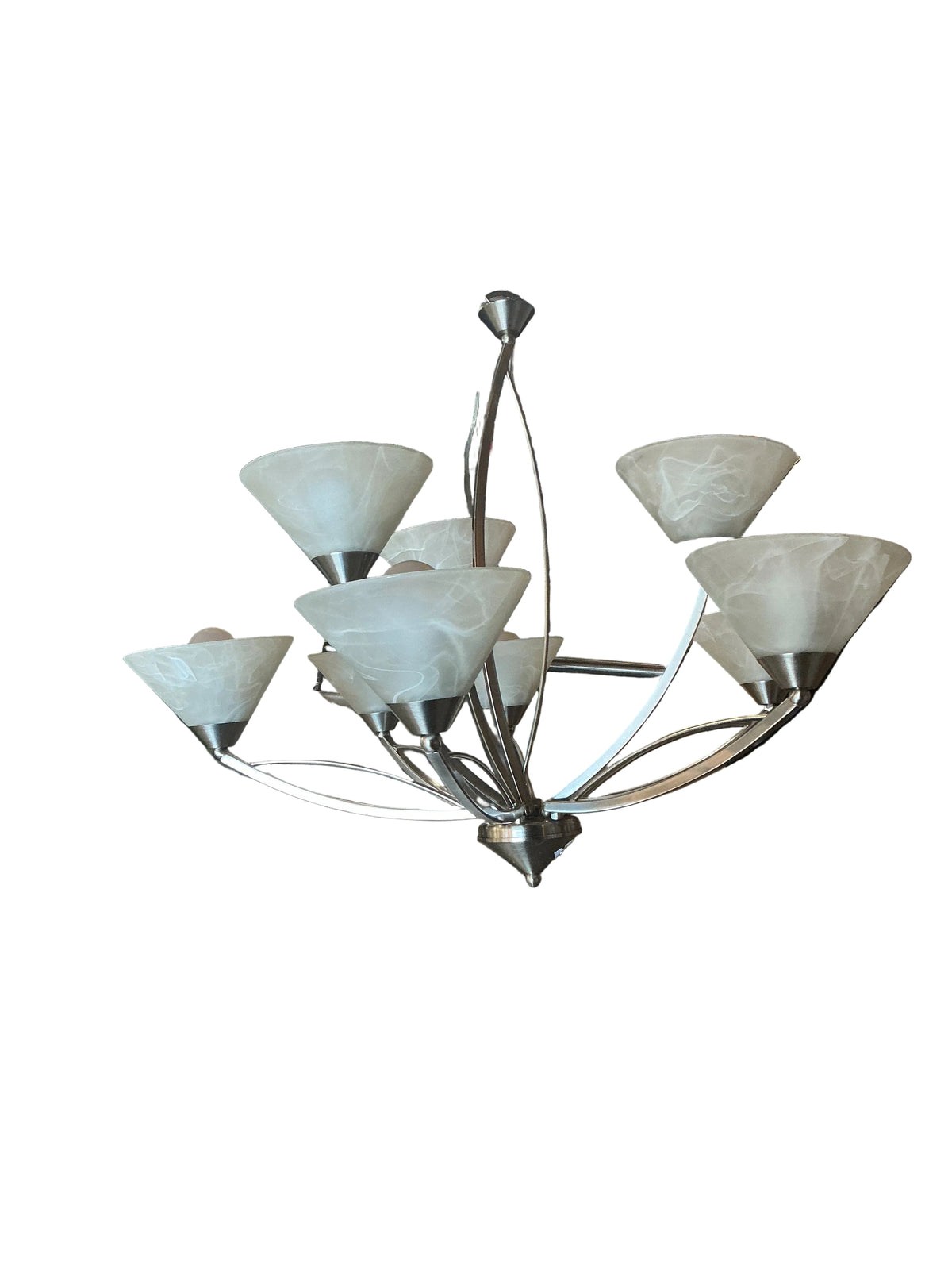 Chandelier · 9-Light · Nickel · Frosted · CY5