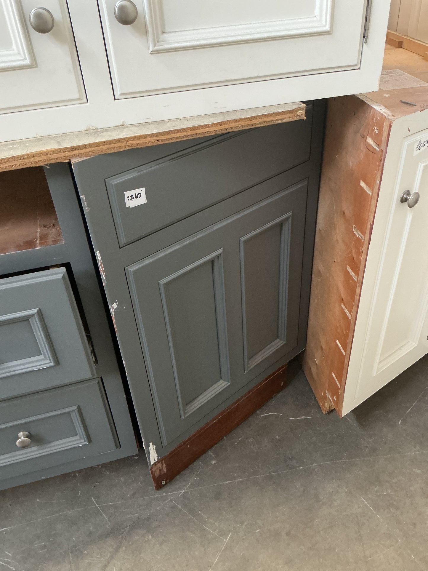 Cabinet Kitchen Base Corner Grey TRP