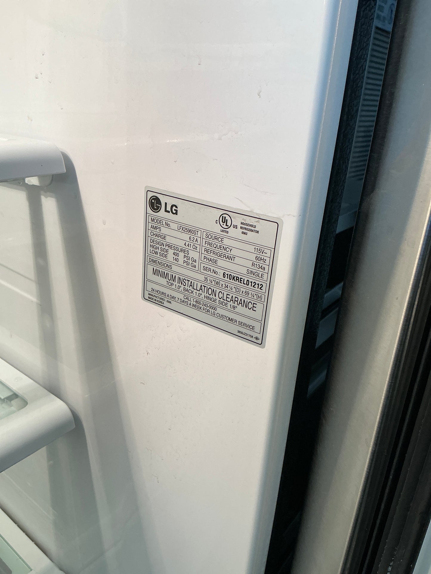 LG Refrigerator, stainless steel, CT1
