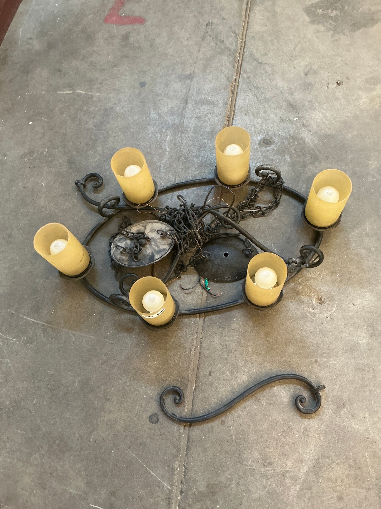 Chandelier, 6-light, oval, CX9