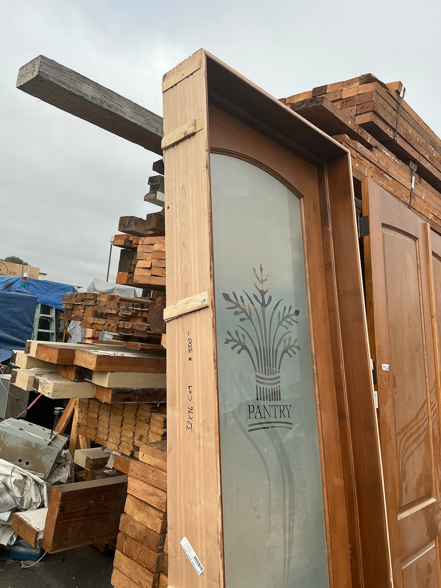 Door Glass Wood Pantry Right Swing CX9