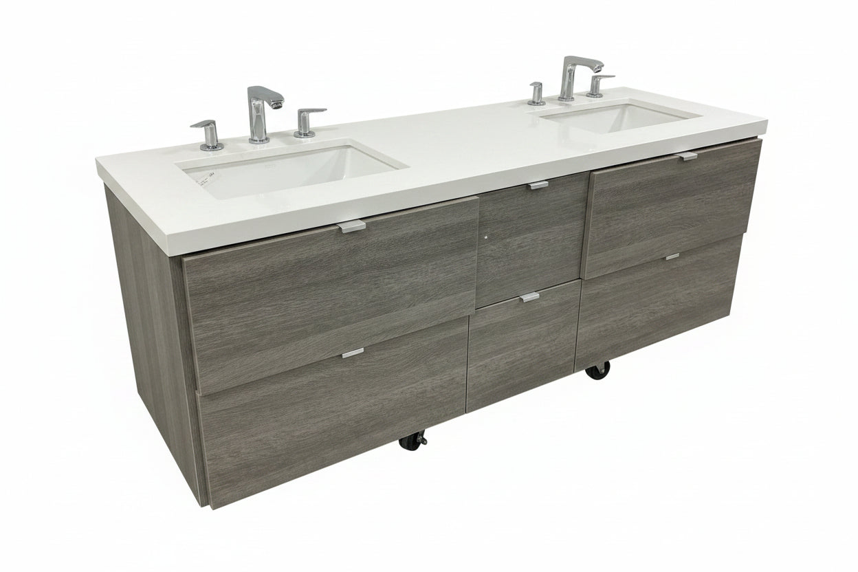Bathroom Vanity, Floating, Double, BL7