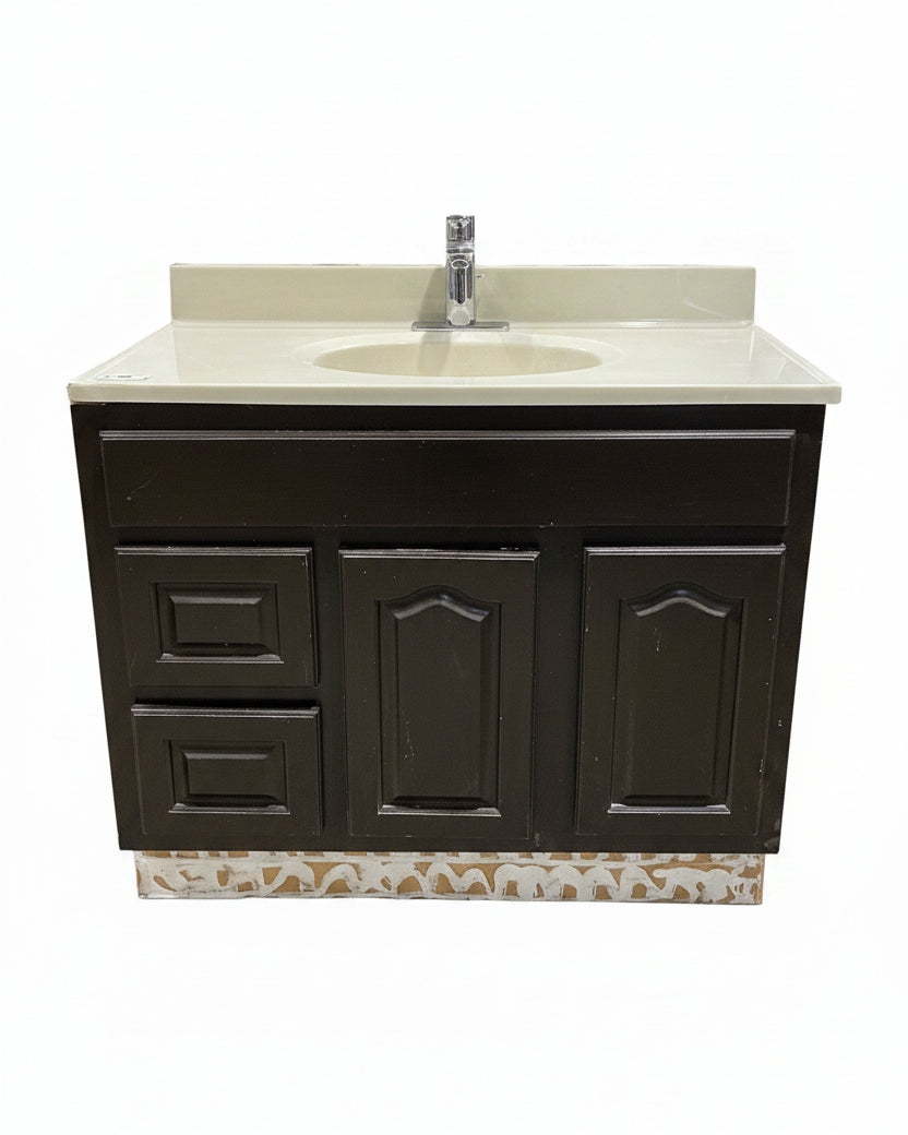 Bathroom Vanity with Corian Counter top Sink and Faucet, TRP
