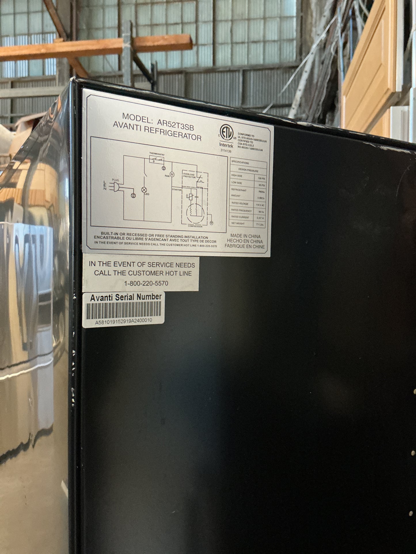 Refrigerator, Avanti, TRP