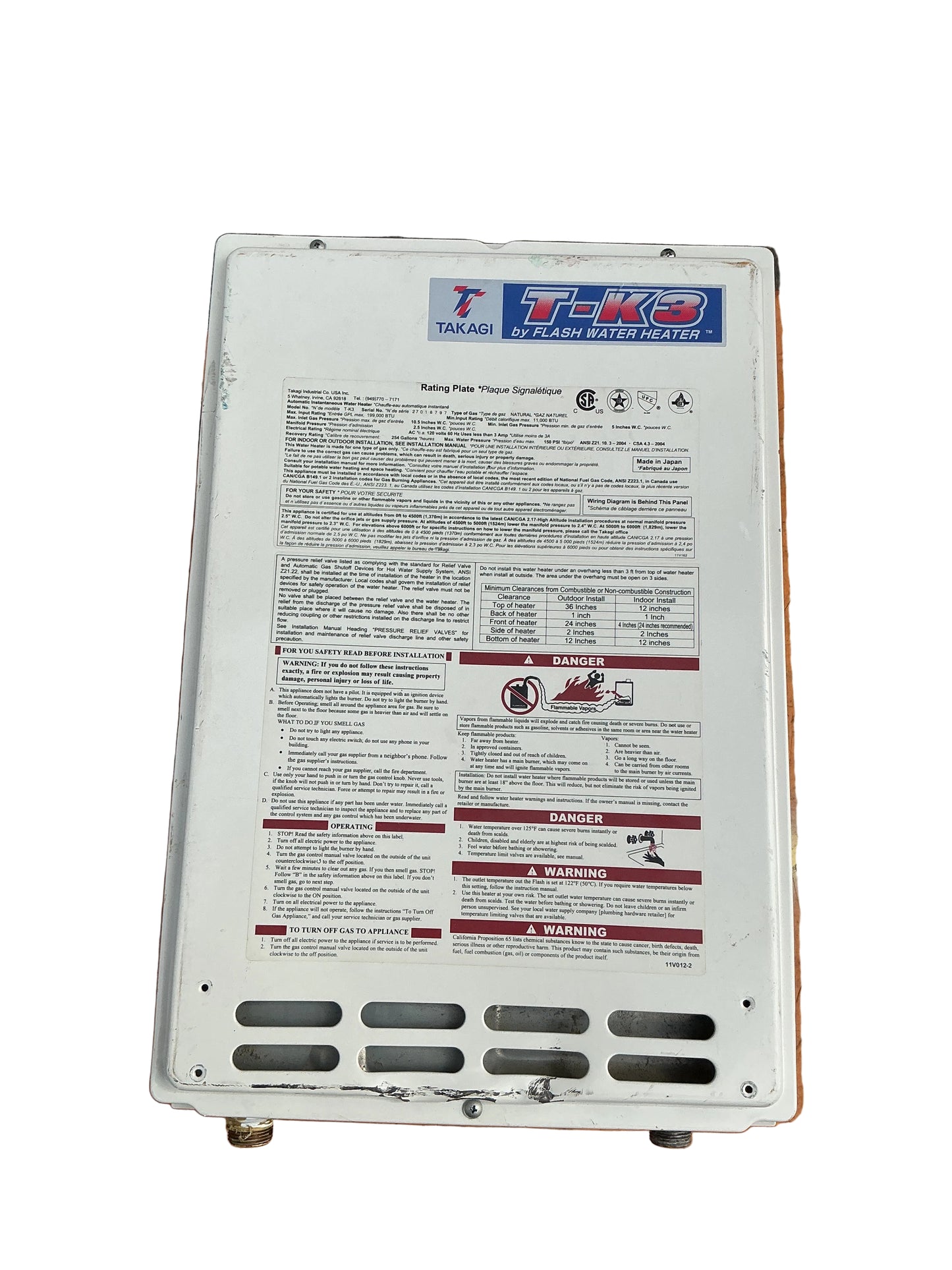 Water heater, Takagi, TRP