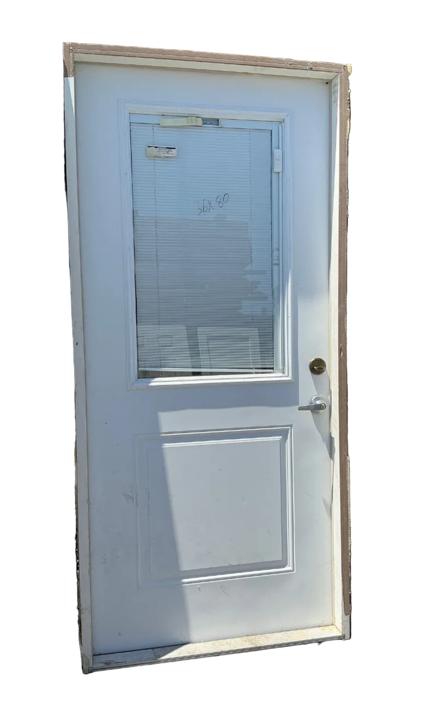 Door, exterior, Masonite with glass, CW5