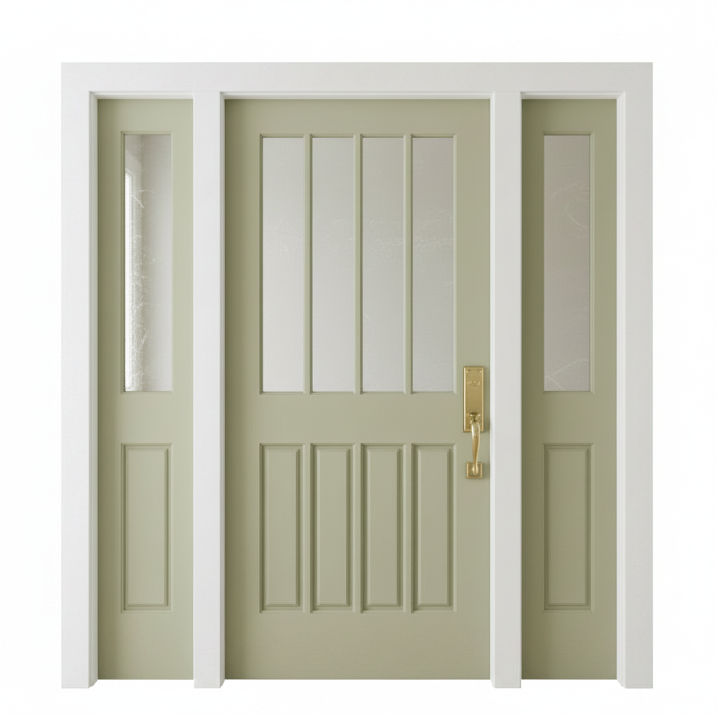 Pre-Hung Wooden Door with Side Panels
