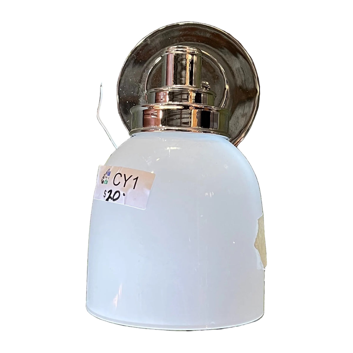 Wall Sconce · 1-Light · White Glass · Chrome · CY1