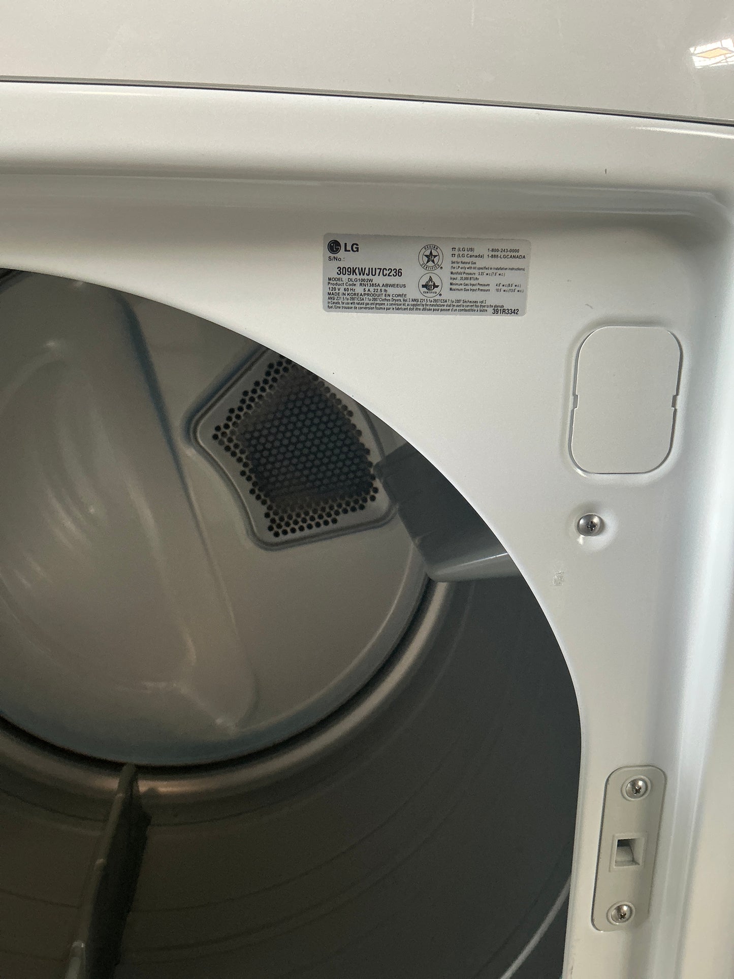 Dryer White LG Hydro Shield CY1