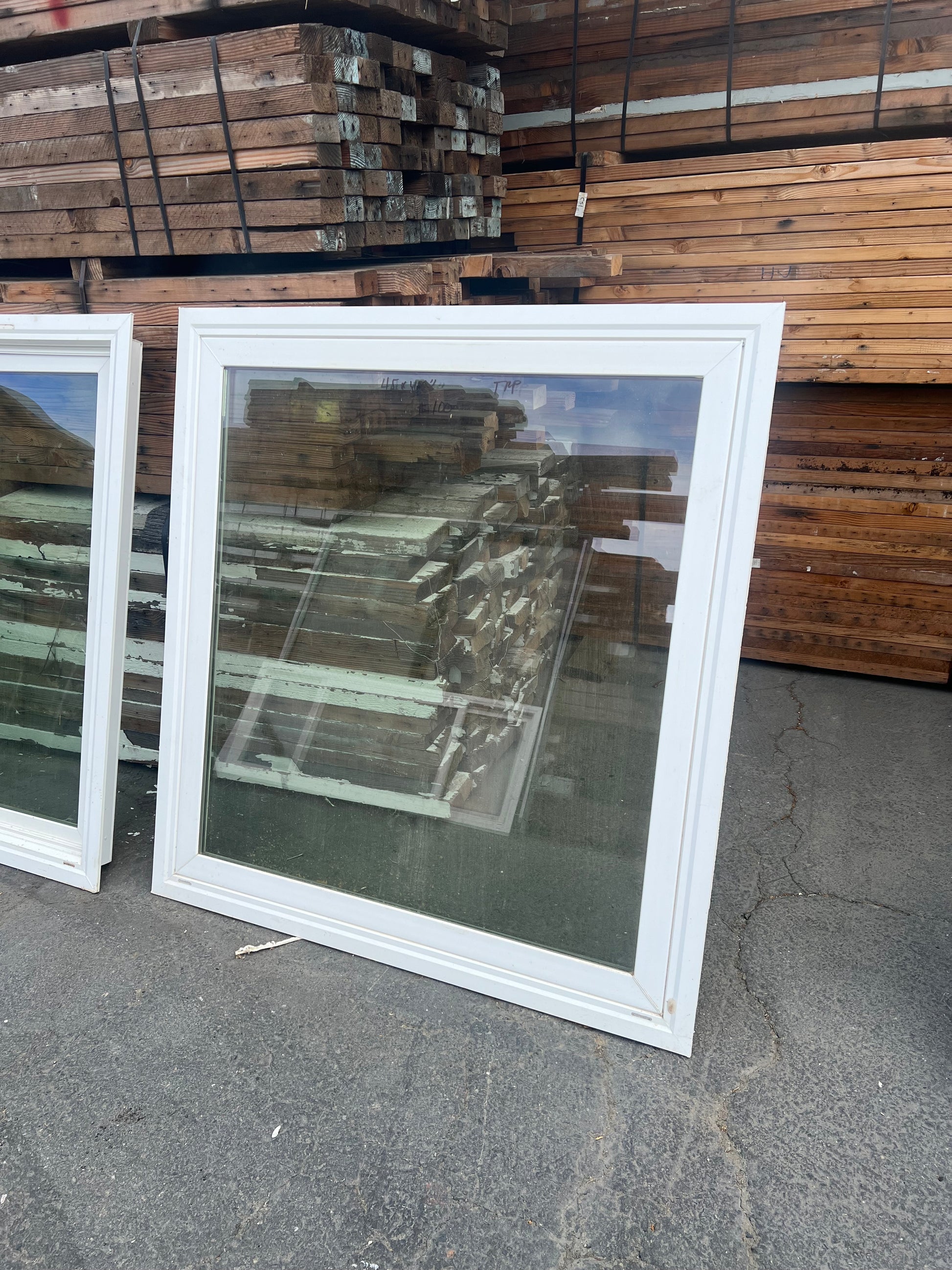 White vinyl sliding window 45x45 reclaimed Oakland