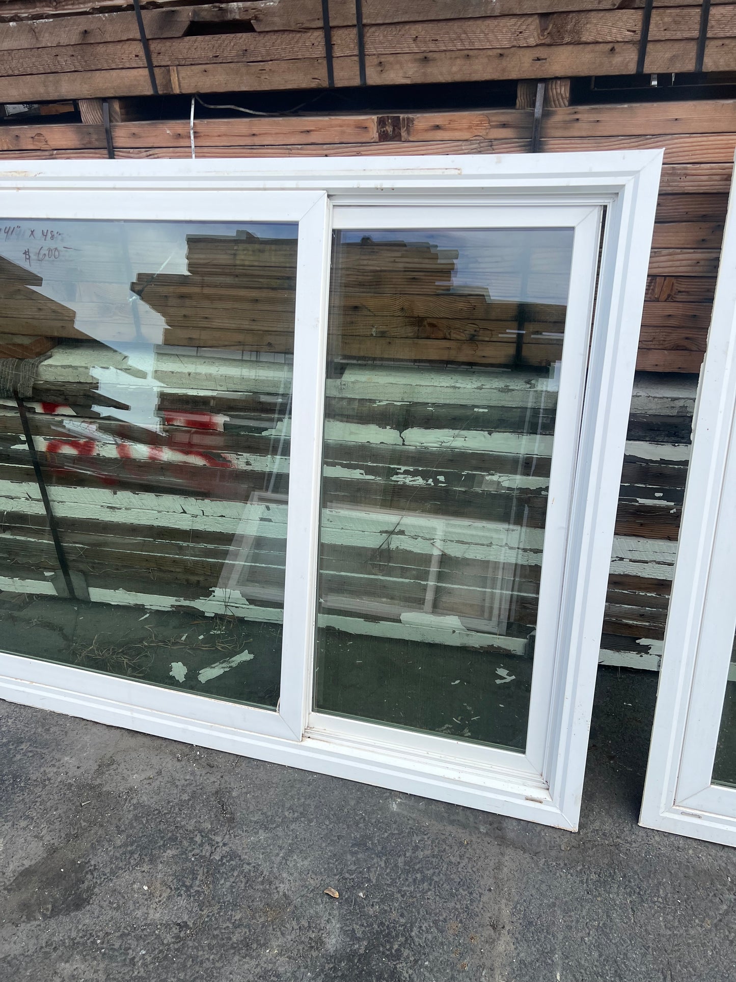 White vinyl picture window 141x48 glass view