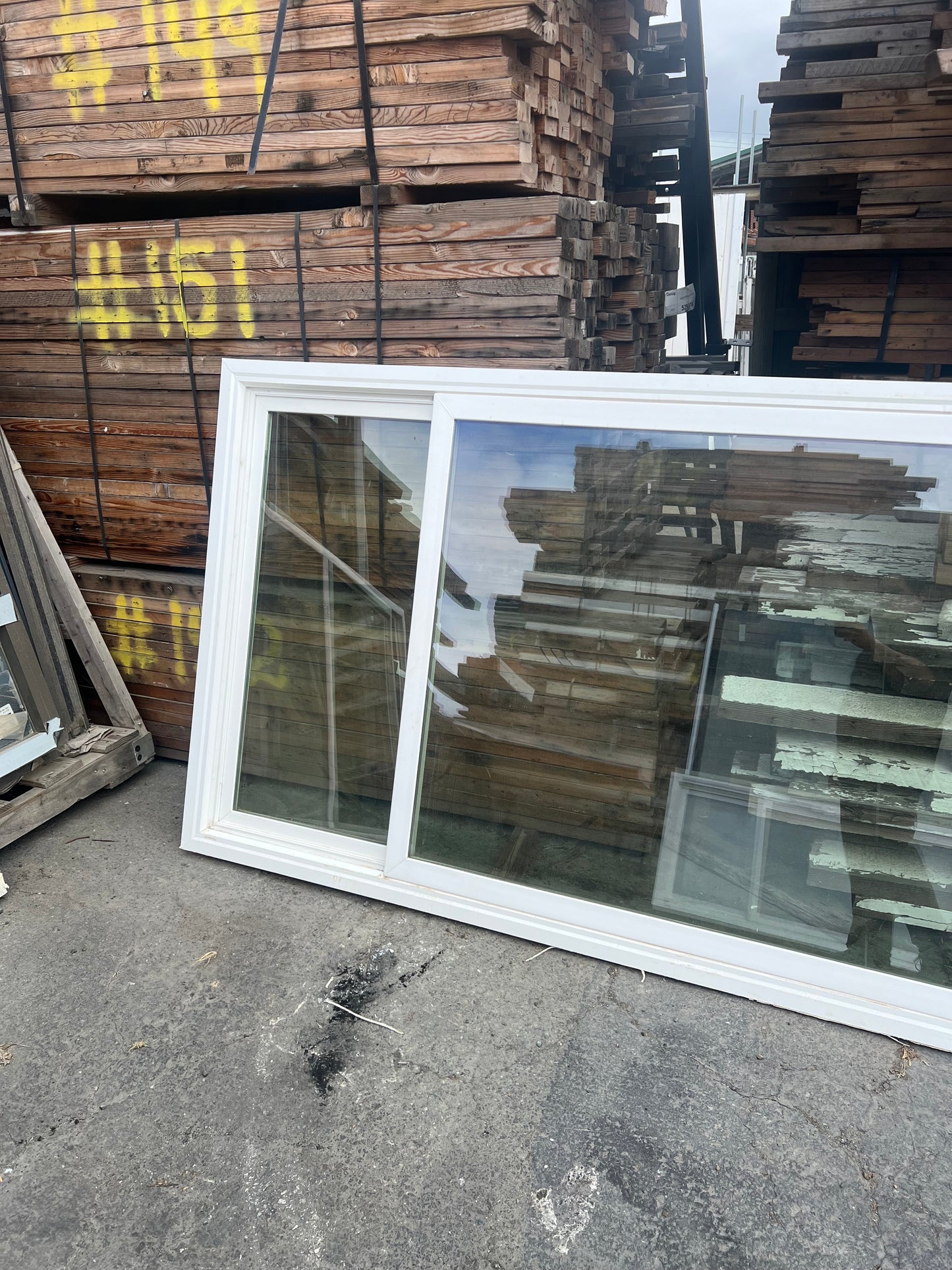 White vinyl picture window 141x48 frame