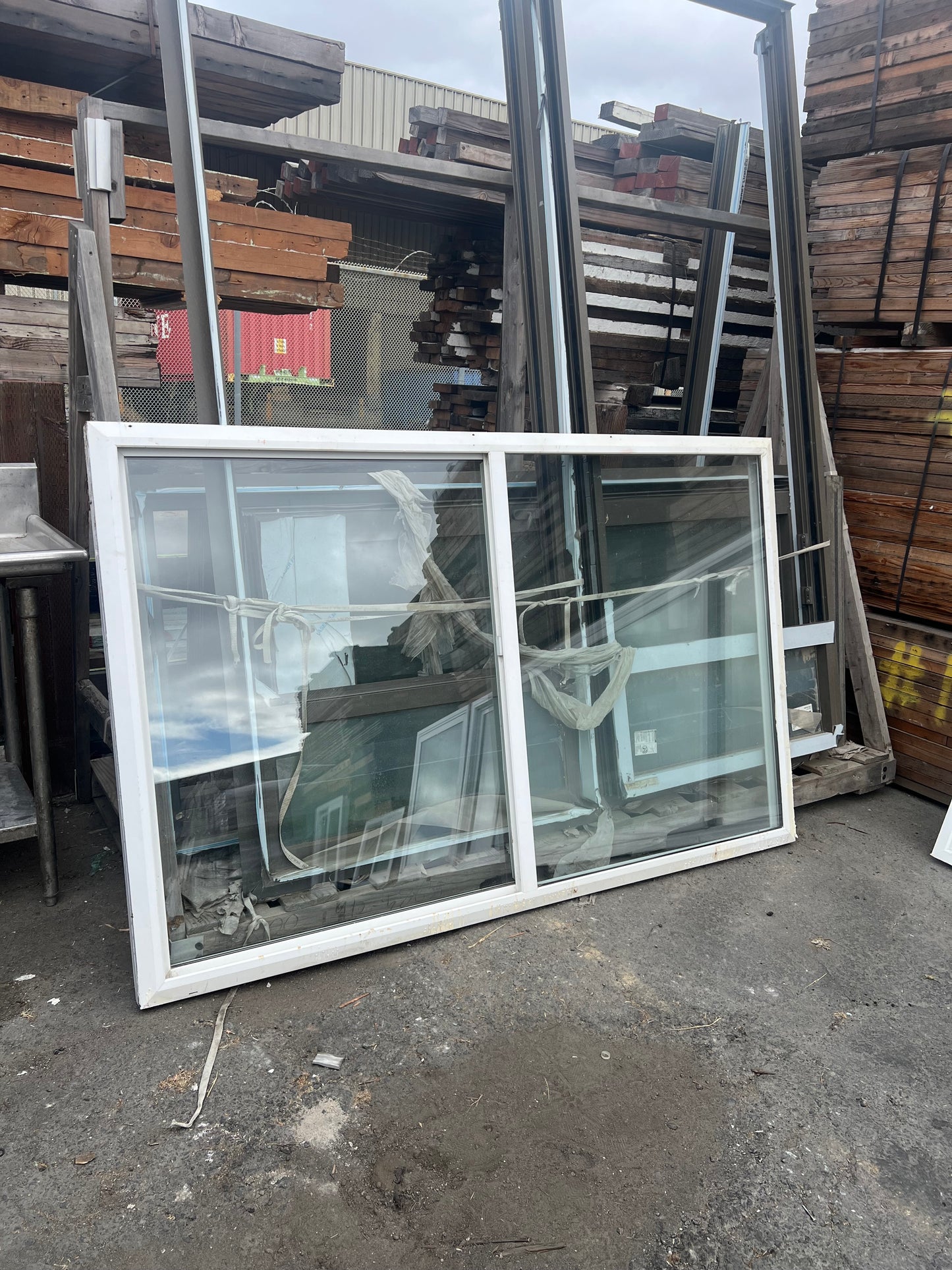 White vinyl sliding window 80x51.5 side view