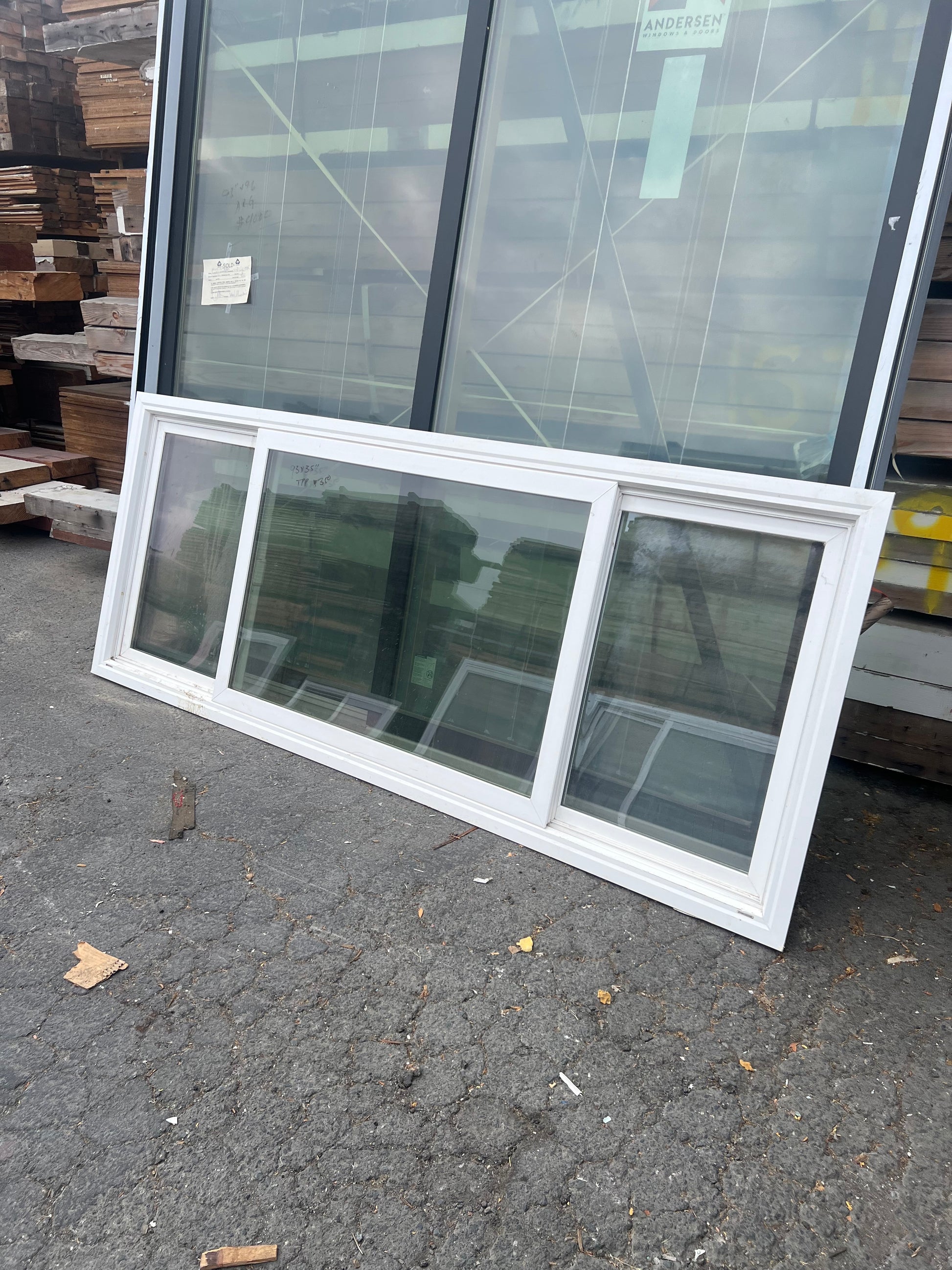 White vinyl sliding window 95x35 reclaimed Oakland