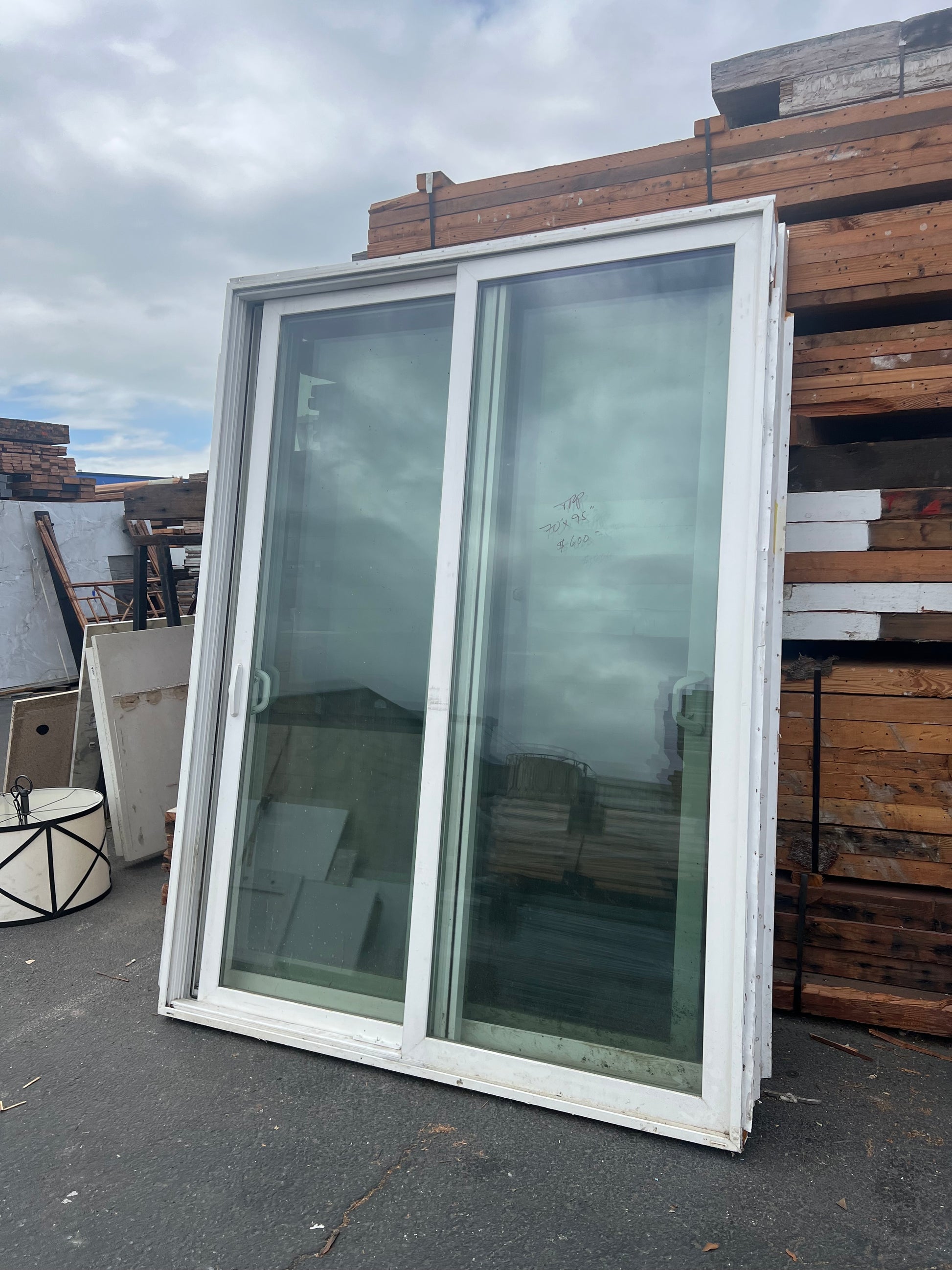 White patio sliding door 70x95 reclaimed Oakland