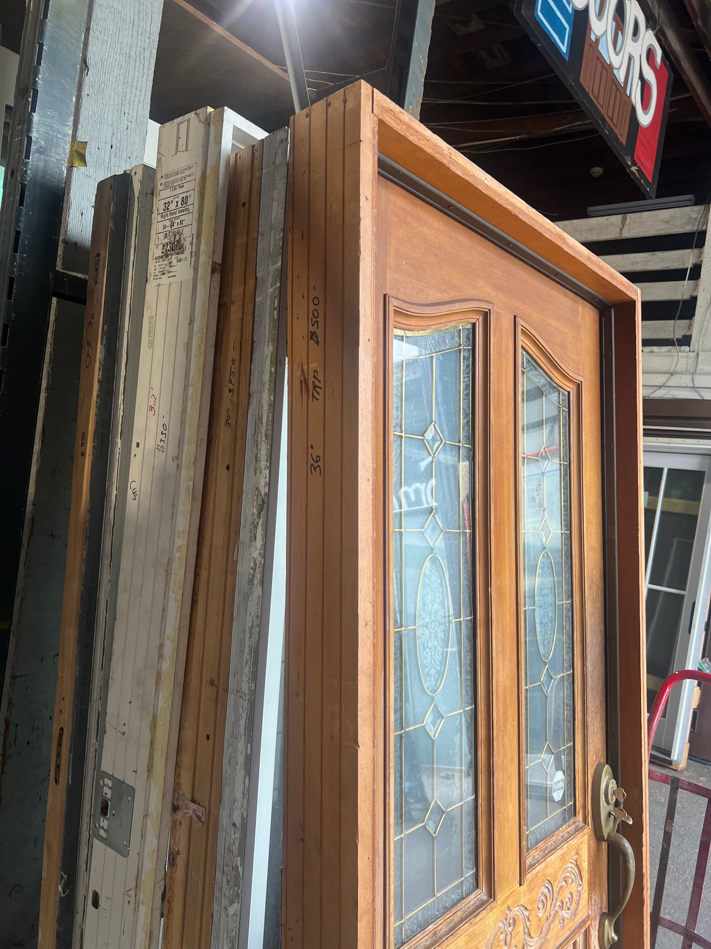 Wood exterior door 36x81 TRP with frame stack
