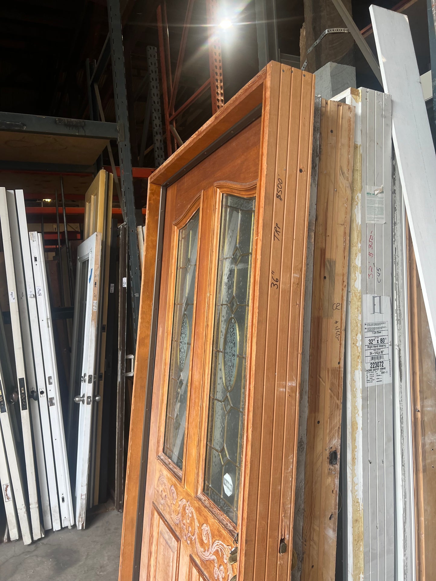 Wood entry door with frame 36 inch TRP