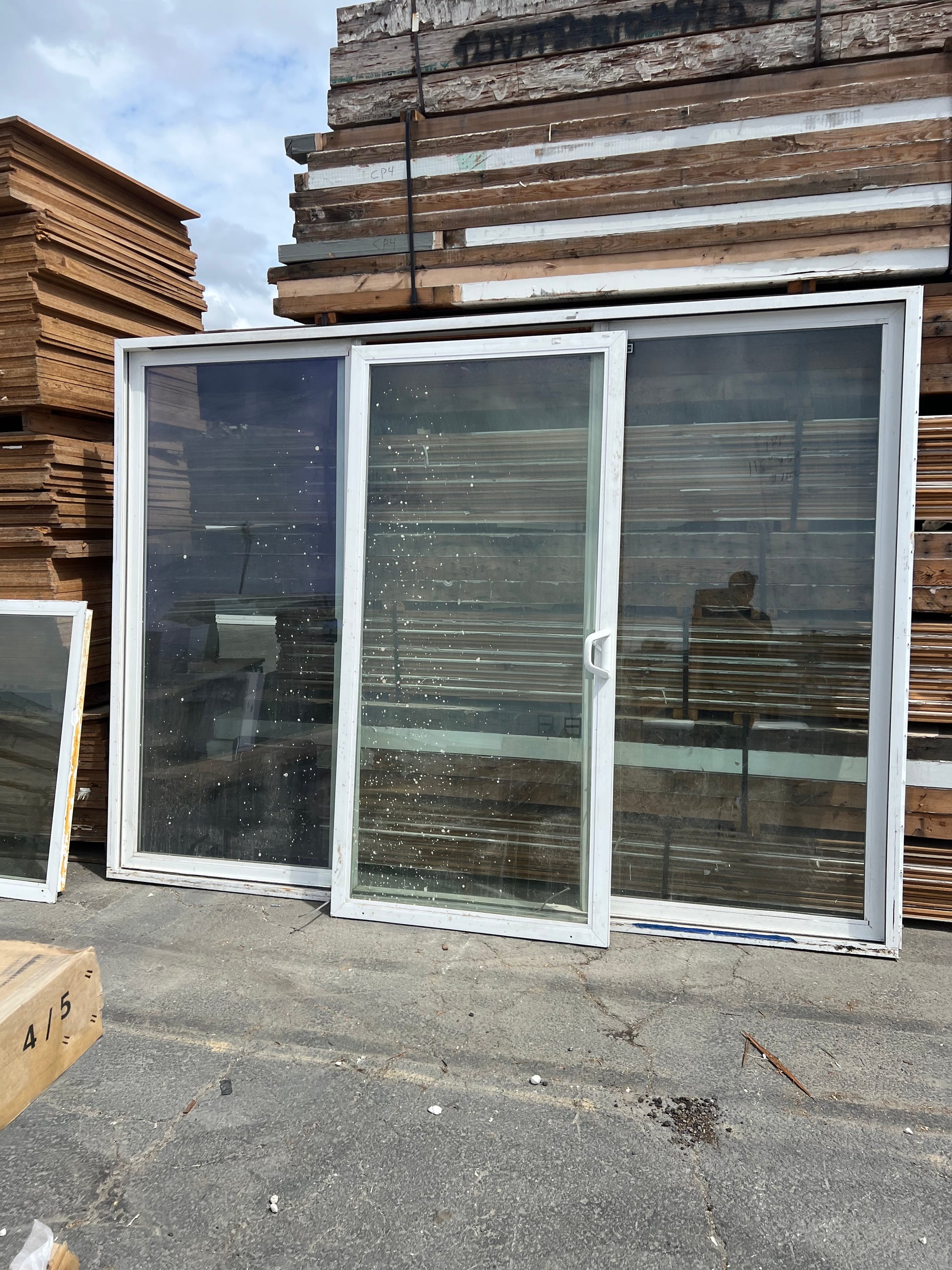 White patio sliding door multi panel 118x87