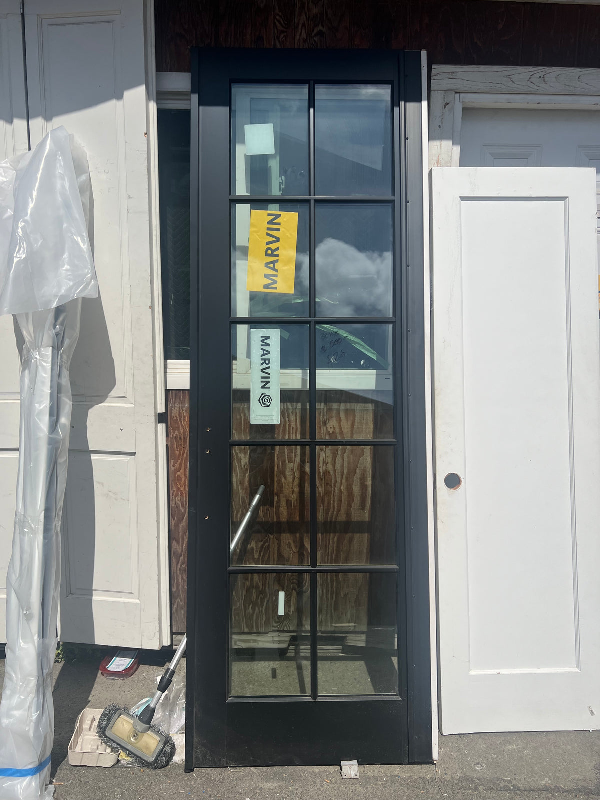 Marvin black exterior door 30x96 multi-pane ARG Oakland