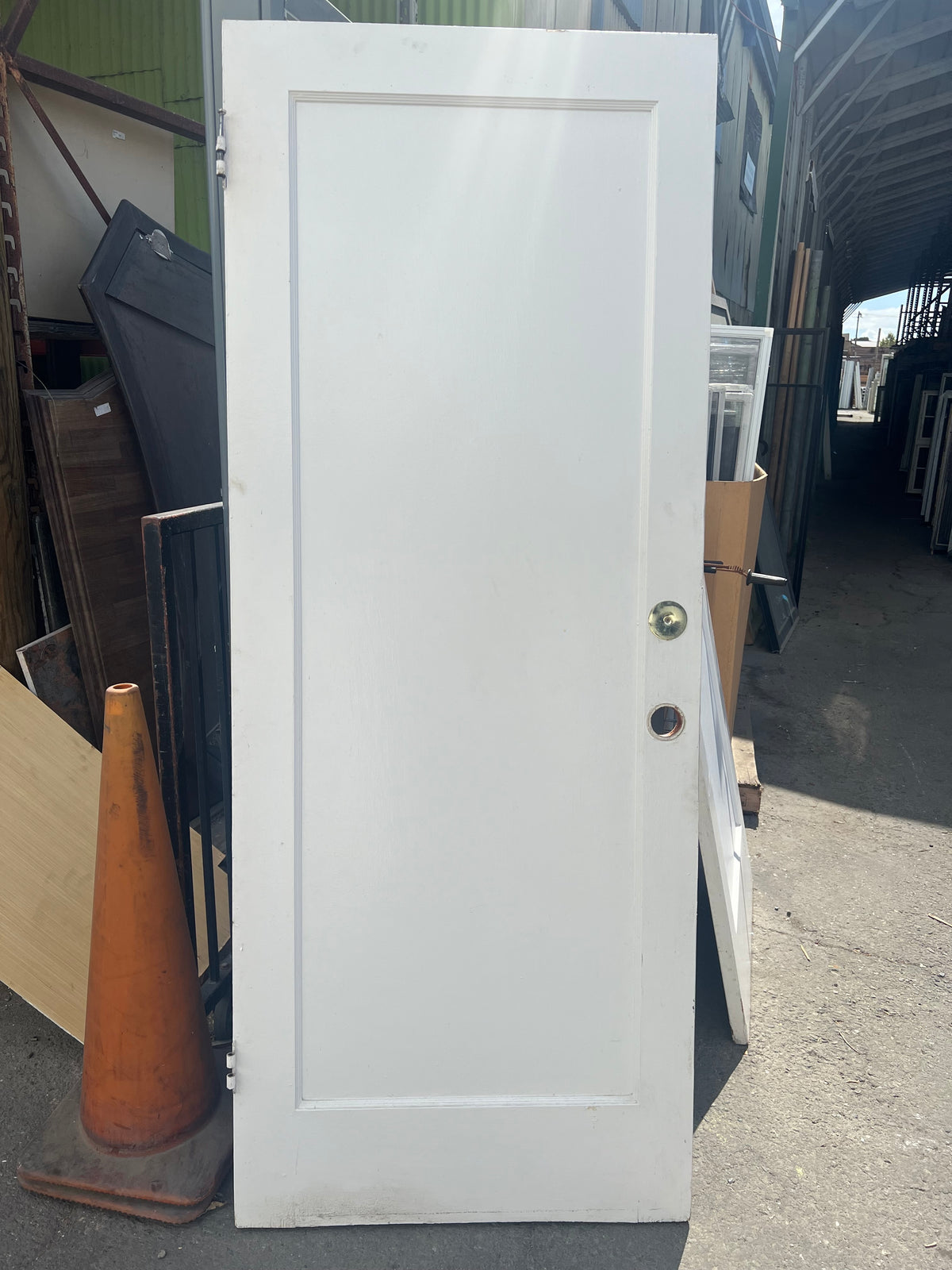 White 1-panel door 31.5x79.5 TRP Oakland