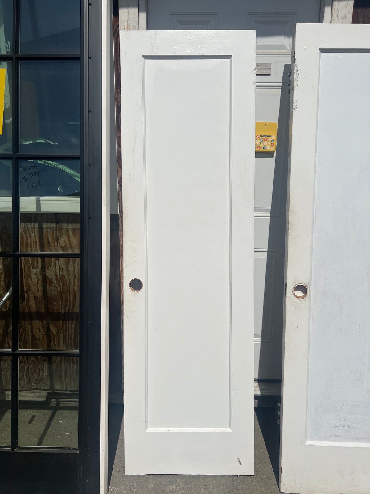 White 1-panel doors stacked TRP