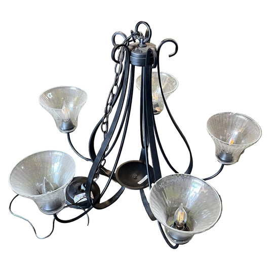 Chandelier · 5-Light · Black · Clear Glass · CX9