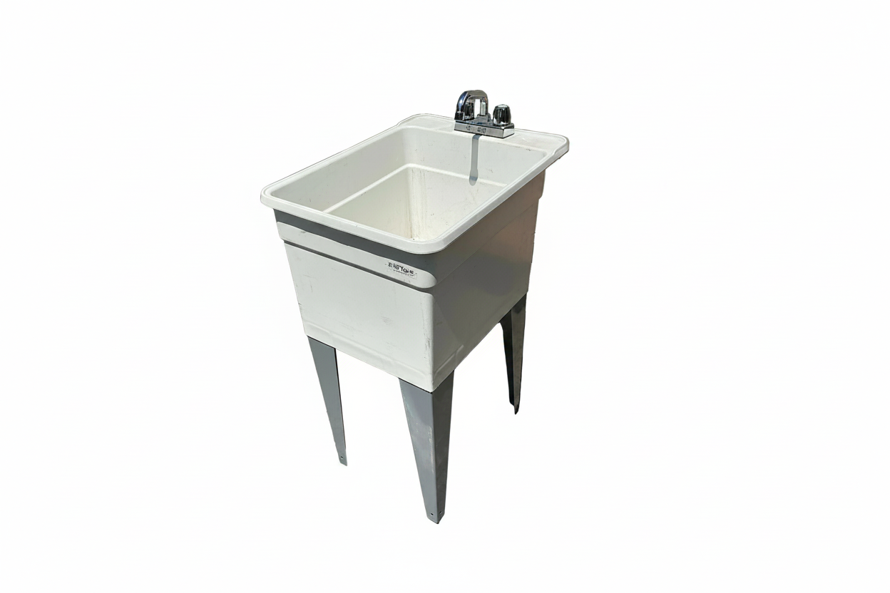 Sink, w/Faucet, white base TRP