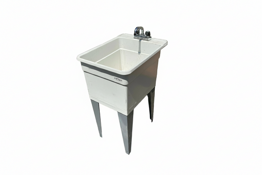 Sink, w/Faucet, white base TRP