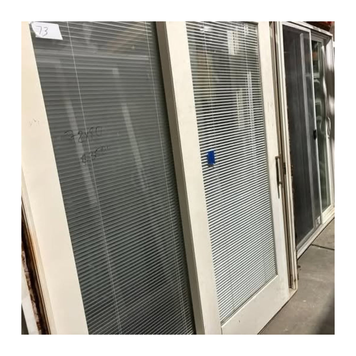 Wooden Sliding Doors with Single Glass Pane