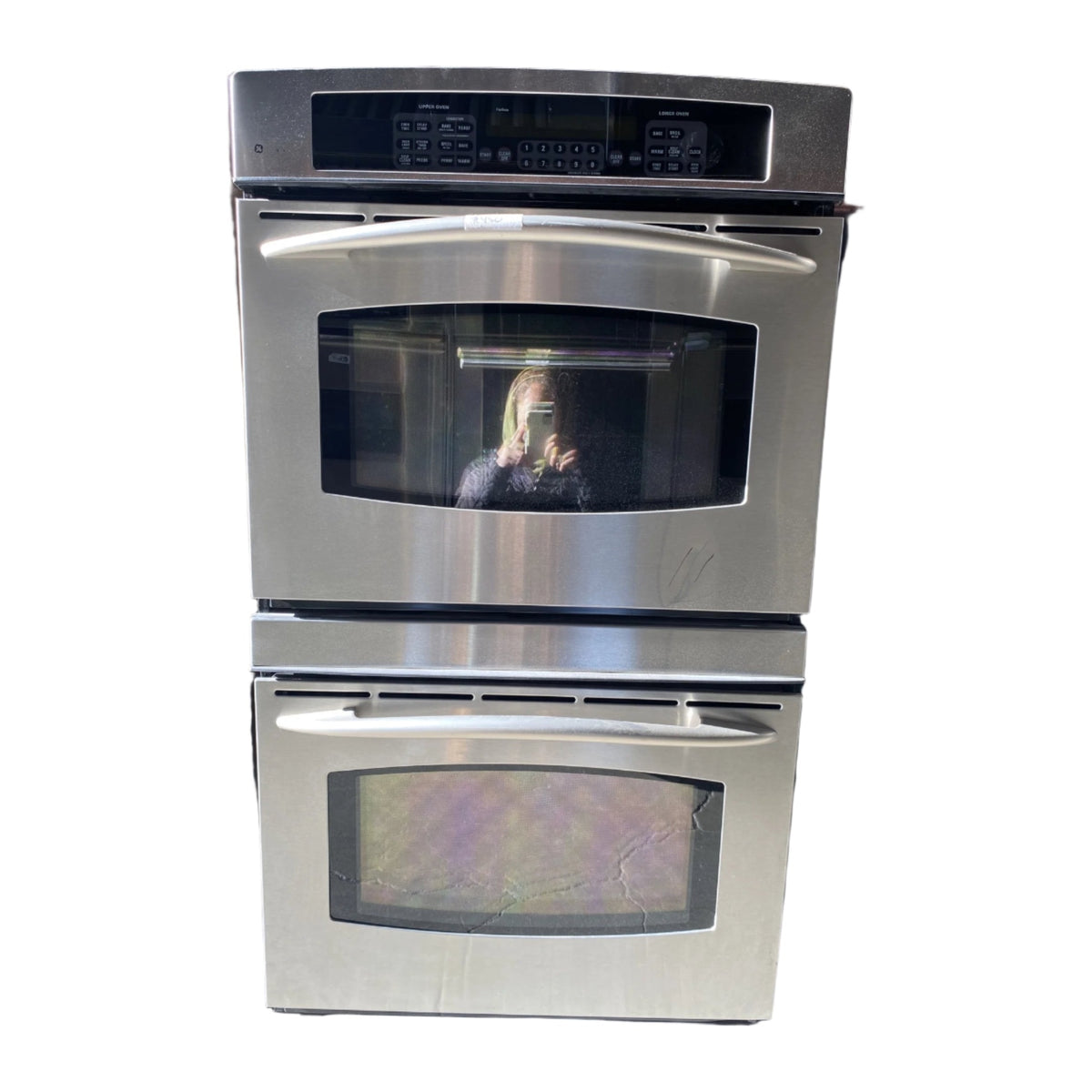Silver GE Convection Double Oven TRP