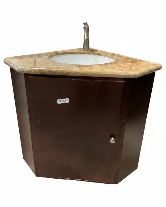 Bathroom Vanity, Corner, with Sink, faucet and granite top, CT8