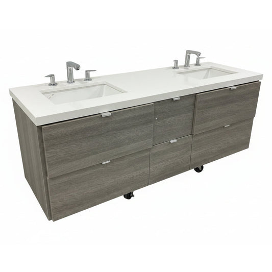 Bathroom Vanity, Floating, Double, BL7