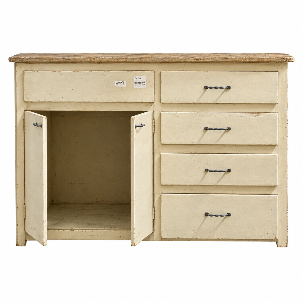 Vintage Yellow Lower Cabinet BN7