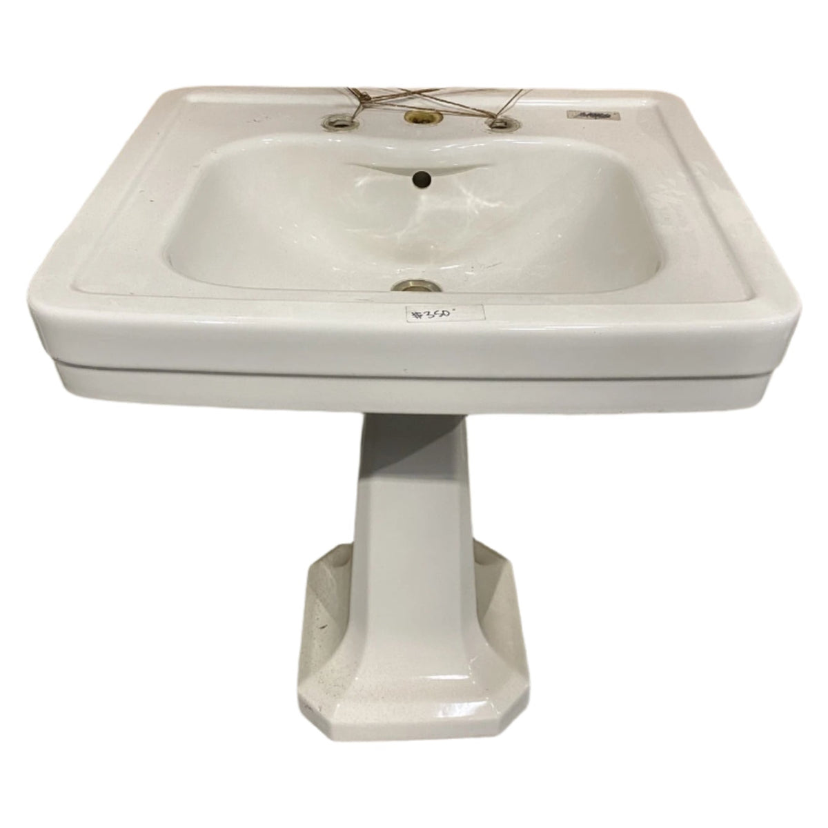 Cream Rectangular Pedestal Sink TRP