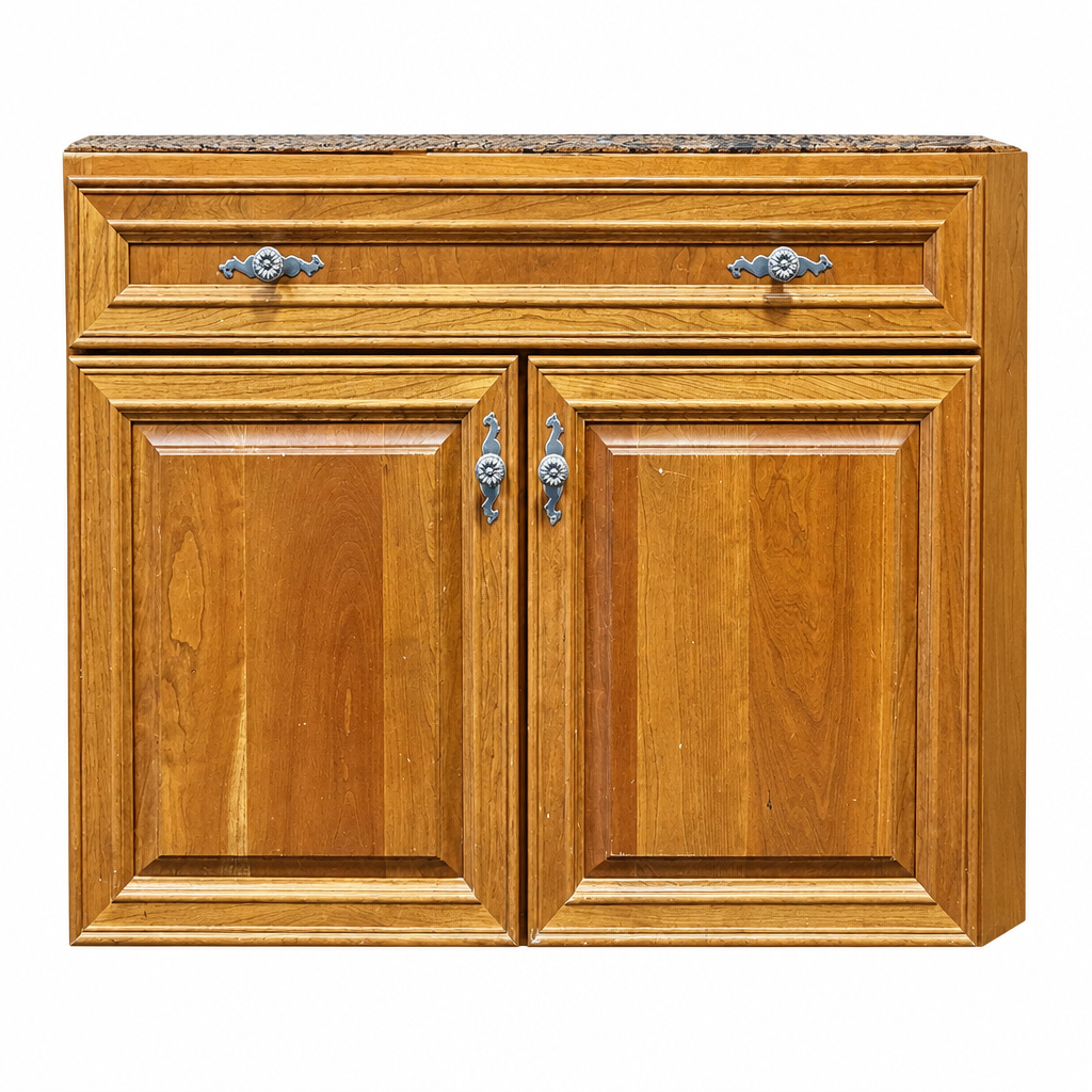 Brown Wooden Cabinet Fancy Handles TRP