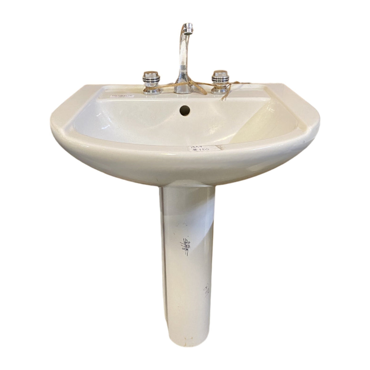 White Pedestal Sink BK9