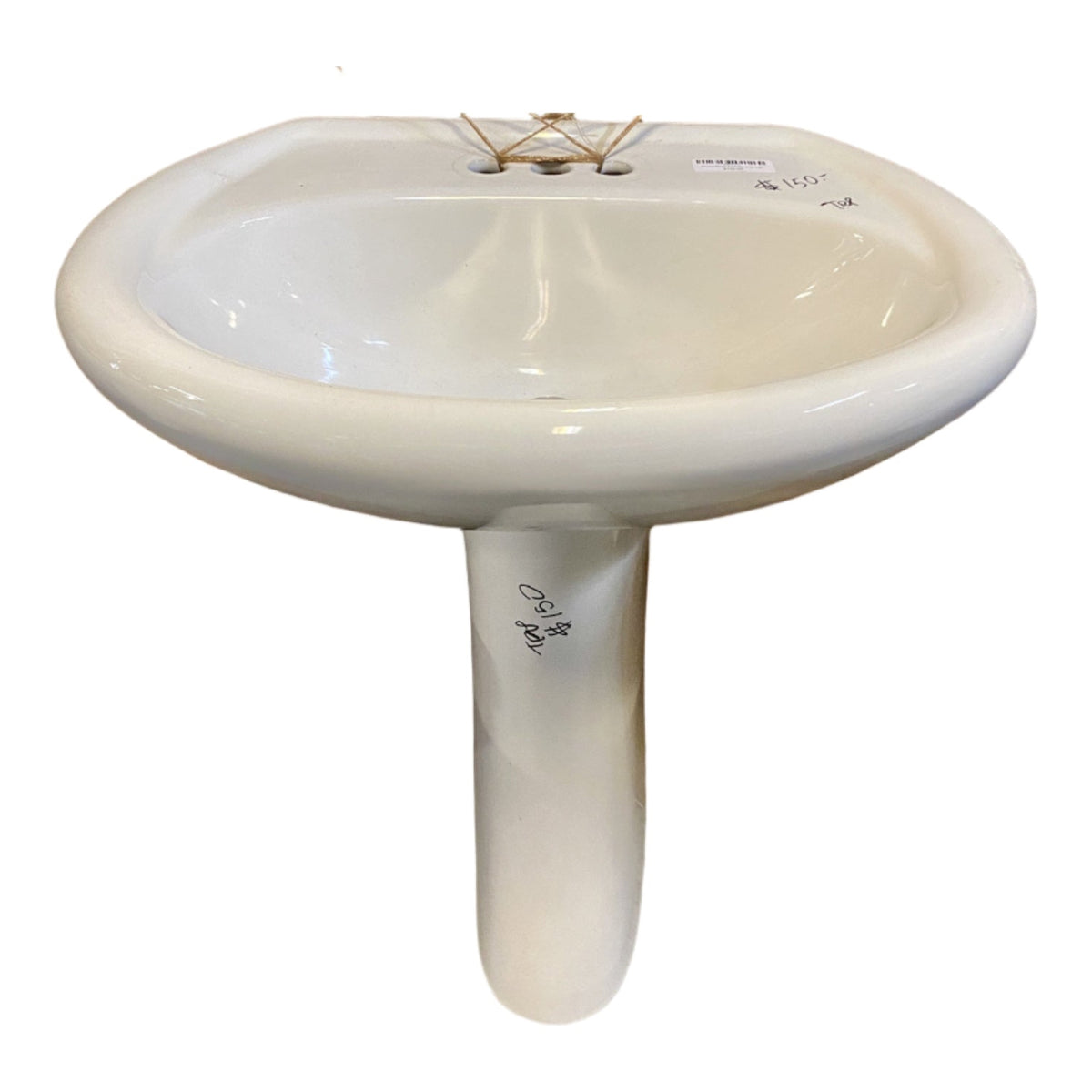 Round White Pedestal Sink TRP