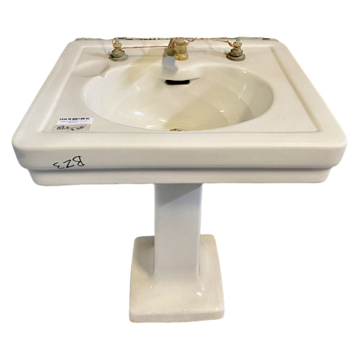 Vintage Beige Pedestal Sink BZ3